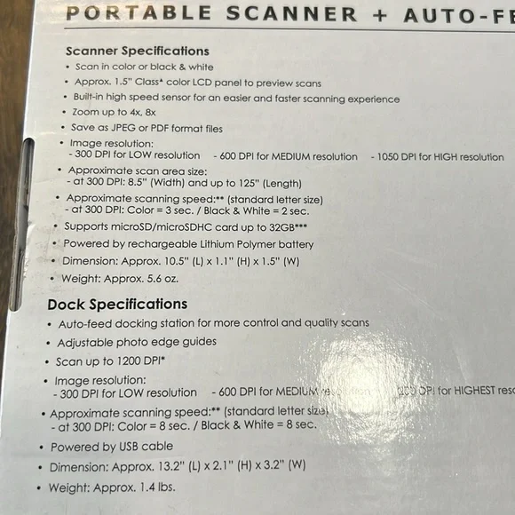 NEW! VuPoint Magic Wand portable handheld scanner and auto feed dock